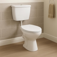 Delphi Trade Low Level Toilet with Side Inlet Push Button Cistern (inc Soft Close Seat)