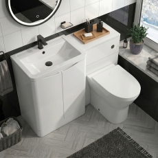 Delphi Vega Satin White 1100mm 2-Door Waterproof Bathroom Furniture Combination Unit