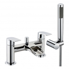 Delphi Whitby Bath Shower Mixer Tap with Shower Kit Pillar Mounted - Chrome