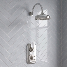 Delphi Windsor Chrome Dual Concealed Shower Set with Large Drencher Head