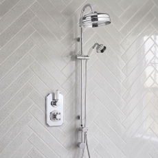 Delphi Windsor Chrome Dual Concealed Shower Set with Rigid Riser Kit
