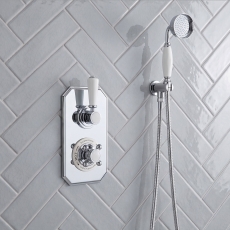 Delphi Windsor Chrome Dual Concealed Shower Set with Handset and Bracket