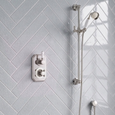 Delphi Windsor Chrome Dual Concealed Shower Set with Slide Rail Kit