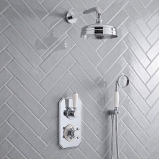 Delphi Windsor Chrome Dual Concealed Shower Set with Fixed Head and Handset
