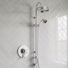 Delphi Windsor Chrome Dual Concentric Concealed Shower Set with Rigid Riser Kit