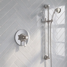 Delphi Windsor Chrome Dual Concentric Concealed Shower Set with Slide Rail Kit