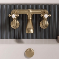 Delphi Windsor Crosshead Brushed Brass Wall Mounted Bath Filler Tap