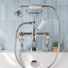 Delphi Windsor Crosshead Chrome Bath Shower Mixer Tap Pillar Mounted