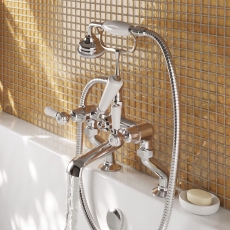 Delphi Windsor Lever Chrome Pillar Mounted Bath Shower Mixer Tap