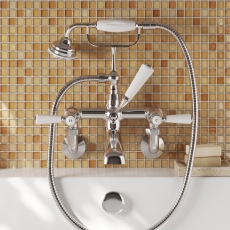 Delphi Windsor Lever Chrome Wall Mounted Bath Shower Mixer Tap
