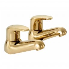 Deva Adore Modern Bath Taps Pair - Gold