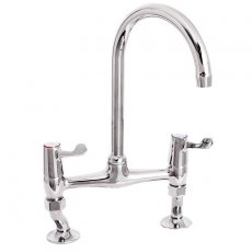 Deva Bridge Kitchen Sink Mixer Tap 3 Inch Lever Handles Chrome
