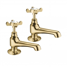 Deva Coronation Basin Taps Pair - Gold