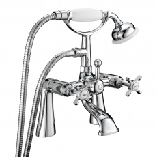 Deva Coronation Pillar Mounted Bath Shower Mixer Tap - Chrome