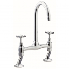 Deva Coronation Bridge Kitchen Sink Mixer Tap Chrome