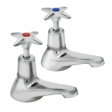 Deva Cross Handle Bath Taps Pair - Chrome