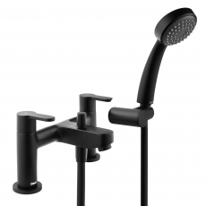 Deva Ethos Pillar Mounted Bath Shower Mixer Tap - Matt Black