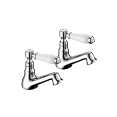 Deva Georgian Basin Taps Pair - Chrome