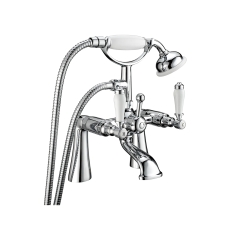 Deva Georgian Pillar Mounted Bath Shower Mixer Tap - Chrome