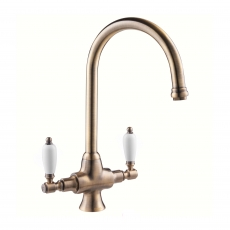 Deva Georgian Mono Kitchen Sink Mixer Tap Bronze