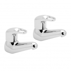 Deva Lace Modern Basin Taps Pair - Chrome