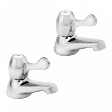 Deva Lever Action Contract Basin Taps Pair - Chrome