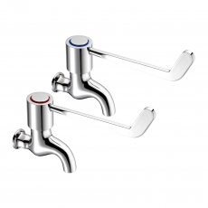 Deva Lever Action 6 Inch Bib Taps Pair - Chrome