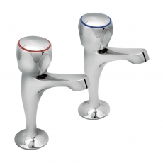 Deva Profile High Neck Kitchen Sink Taps Pair - Chrome