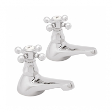 Deva Tudor Traditional Basin Taps Pair - Chrome