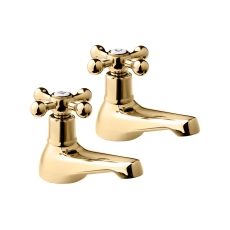 Deva Tudor Traditional Bath Taps Pair - Gold