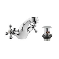 Deva Tudor Mono Basin Mixer Tap with Pop Up Waste - Chrome
