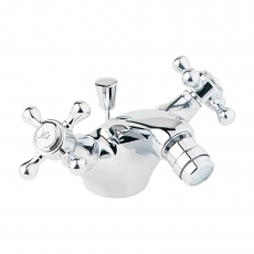 Deva Tudor Mono Bidet Mixer Tap Chrome with Pop Up Waste
