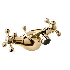 Deva Tudor Mono Bidet Mixer Tap Gold with Pop Up Waste