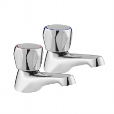 Deva Vitality Round Basin Taps Pair - Chrome