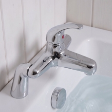 Duchy Ansom Chrome Pillar Mounted Bath Filler Tap