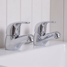 Duchy Ansom Chrome Bath Hot & Cold Taps Pair