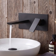 Duchy Caradon Black Wall Mounted Basin Mixer Tap