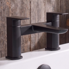 Duchy Caradon Black Pillar Mounted Bath Filler Tap