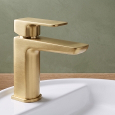 Duchy Caradon Brushed Brass Mono Basin Mixer Tap (inc Press Top Waste)