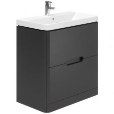Duchy Colorado Floor Standing 2-Drawer Vanity Unit with Basin 800mm Wide - Graphite Grey