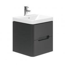 Duchy Colorado Wall Hung 2-Drawer Vanity Unit with Basin 500mm Wide - Graphite Grey