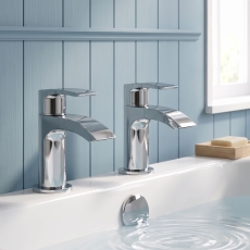 Duchy Hendra Chrome Bath Hot & Cold Taps Pair