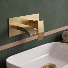 Duchy Hendra Brushed Brass Wall Mounted Basin Mixer Tap