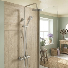 Duchy Kerensa Chrome Complete Mixer Shower with Fixed Head and Handset