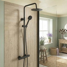 Duchy Kerensa Black Complete Mixer Shower with Fixed Head and Handset