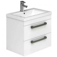 Duchy Nevada 2-Drawer Wall Hung Vanity Unit with Basin 800mm Wide White 1 Tap Hole