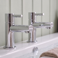 Duchy Penrose Chrome Bath Hot & Cold Taps Pair