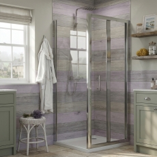 Duchy Pentire 6mm Square Bi-Fold Door Shower Enclosure (inc Tray)