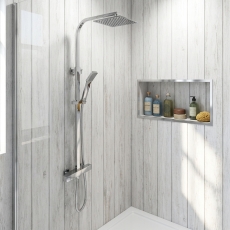 Duchy Piran Chrome Complete Mixer Shower with Fixed Head and Handset