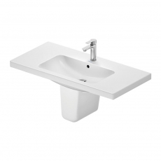 Duravit D-Code Basin and Semi Pedestal 1000mm Wide - 1 Tap Hole